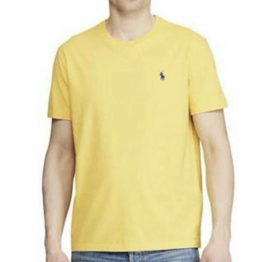 Polo Ralph‎ Lauren Yellow Men's SZ L T-Shirt Short Sleeve Crew Neck Classic fit